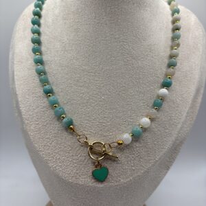 amazonite calm heart necklace (toggle clasp)