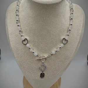 silver heart charm necklace (toggle clasp)