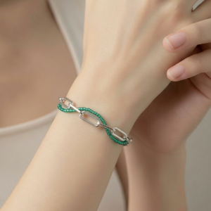 raspberry halo link bracelet