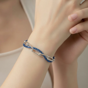 raspberry halo link bracelet